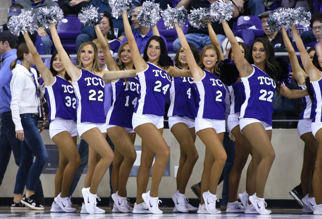 TCU Cheerleaders Photos from TCU vs Texas Longhorns Basketball.